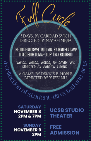Poster with title text Full Circle for UCSB One Act Plays